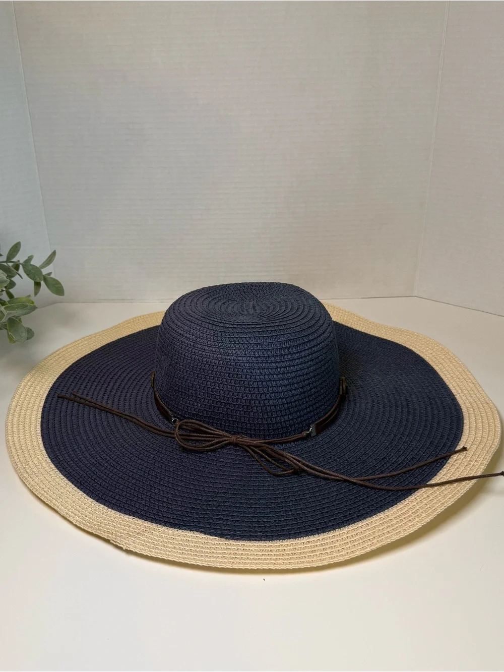 Lucky 7 Women’s Wide Brim 2 Tone 100% Paper, Straw Floppy Feminine Beach Sun Hat